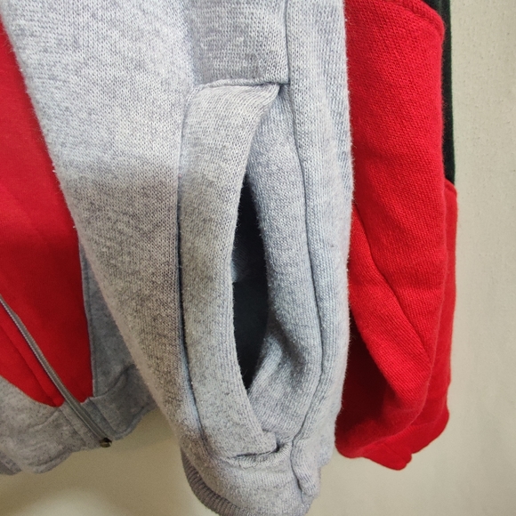 SPALDING Mens Vintage Multicolor Full Zip Color Block Cowl Neck Sweater Jacket M - Picture 5 of 10